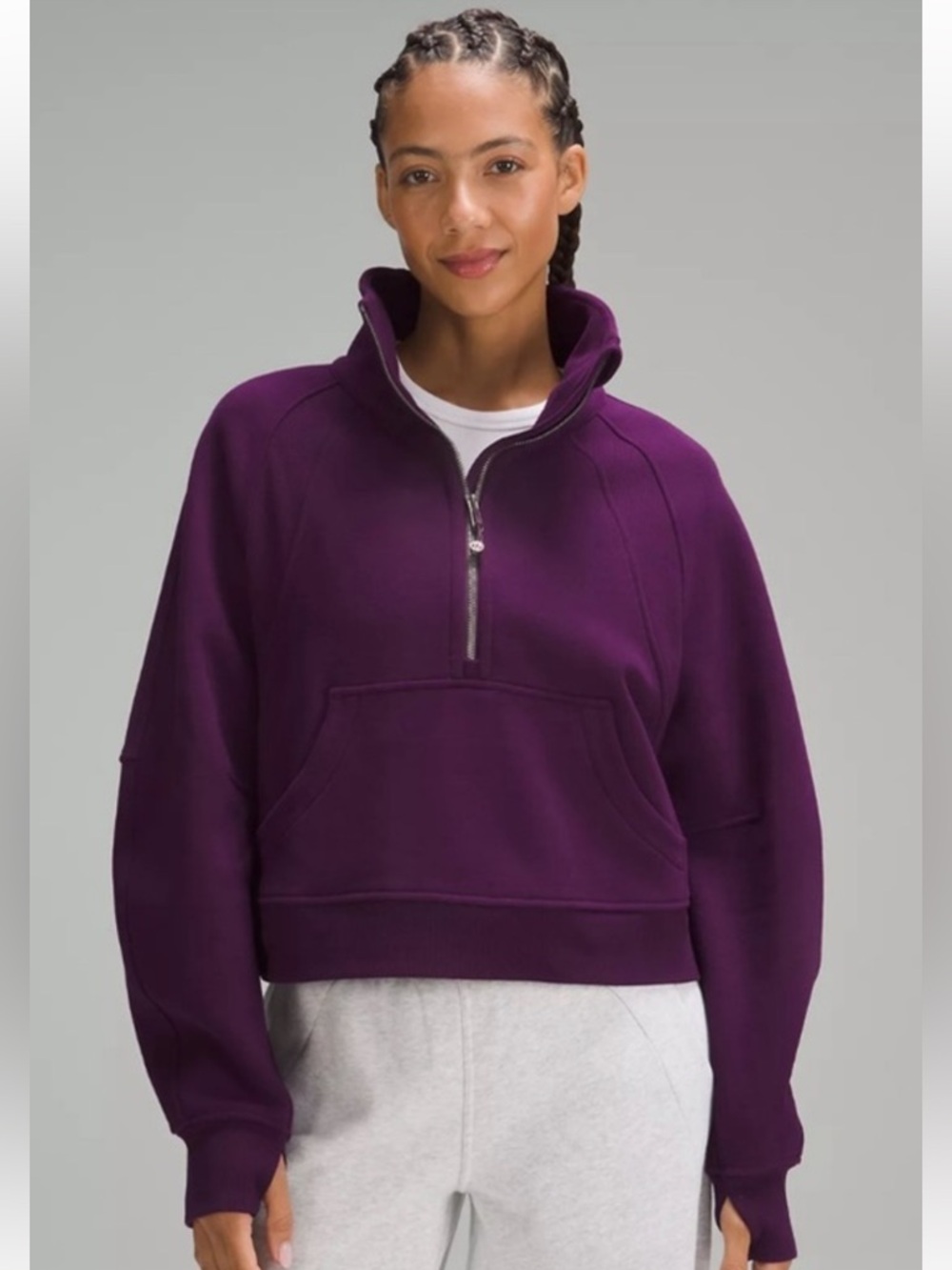 43. Lululemon Scuba Oversized Funnel-Neck Half Zip Dramatic Magenta Size M/L
